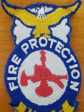 VINTAGE US AIR FORCE FIRE PROTECTION USAF PATCH 1950'S-1990'S 3 1/2"